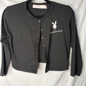 Missguided Black Button-Up Kids Shirt with Logo